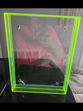 Neon Green Clear Acrylic Phone Display Stand - Universal